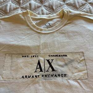 Armani Exchange Men's Beige Logo T-Shirt